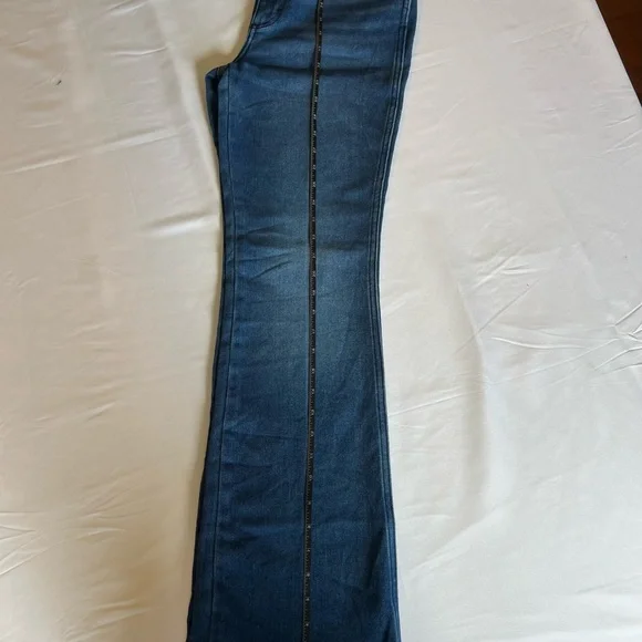 Leon Bridges Wrangler women’s Blue Jeans stretch westward high rise boot 27 x 32 - Picture 5 of 11